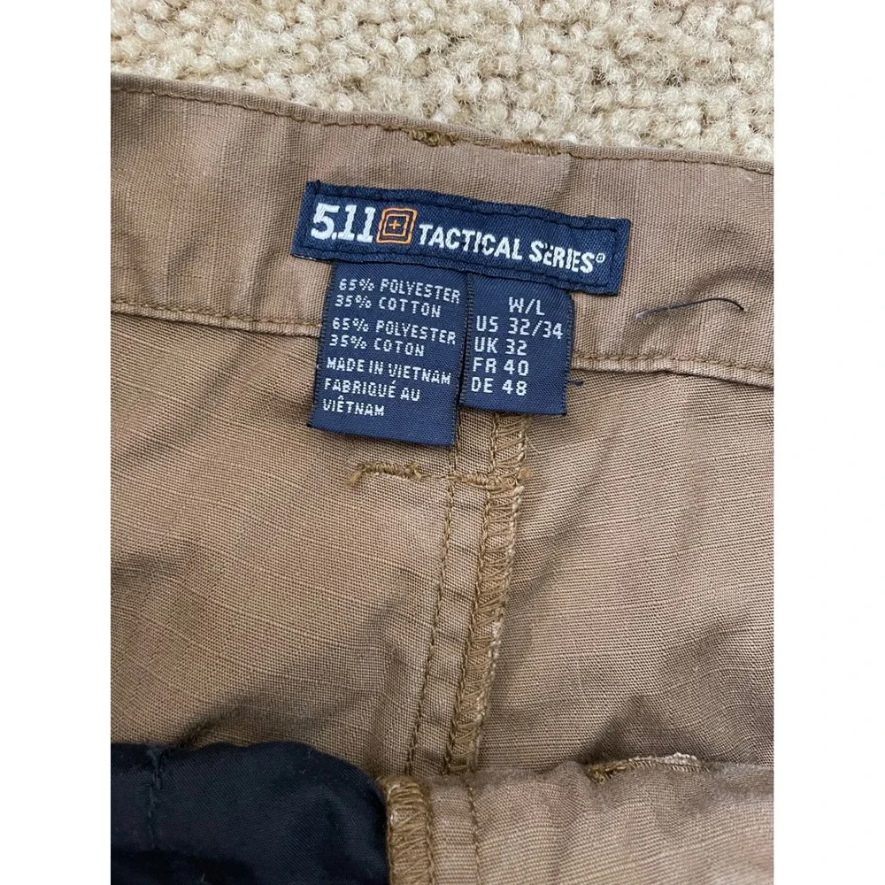 5.11 Tactical Series Cargo Pants Mens 32x34 Brown Ripstop Utility Excellent‎